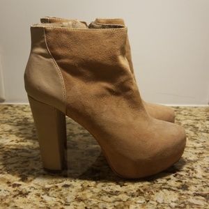 Bcbgeneration Nude Suede Ankle Bootie